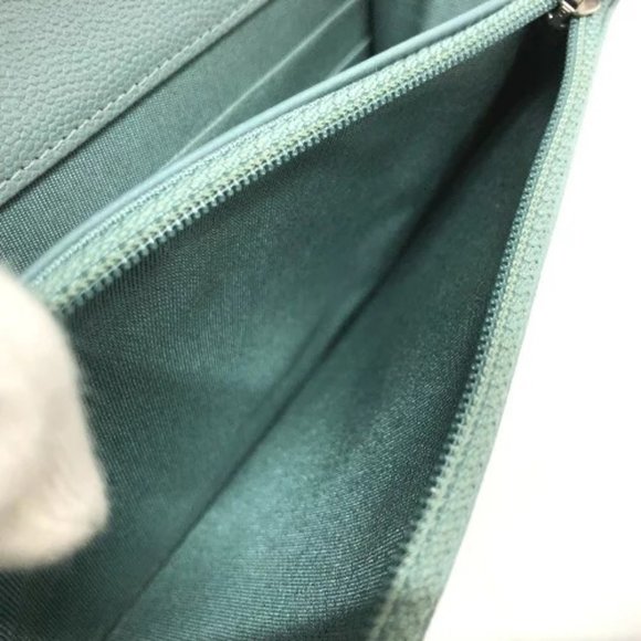 CHANEL Blue Caviar Leather Logo Wallet - Picture 13 of 16